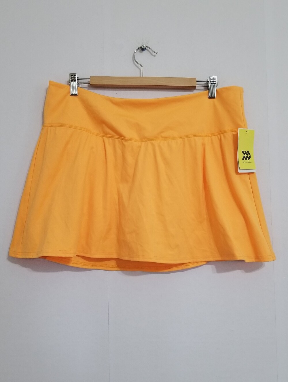 NWT All In Motion Orange Mini Tennis Active Skort Skirt Size XXL